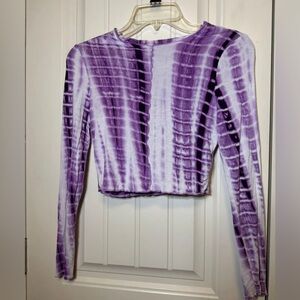 Tie Dye Long Sleeve Crop Top